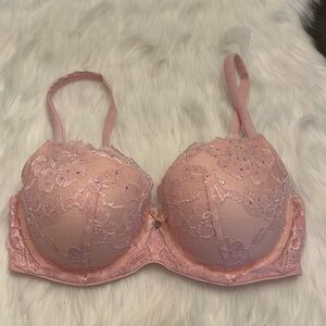 Victoria’s Secret Push-Up Padded Lace Bra-Rhinestones. 34DD